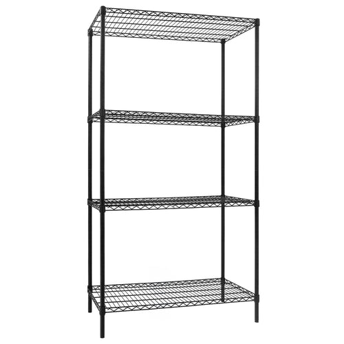 Metallihylly - 900x450 mm - Syvyys: 450 mm - 4 hyllytasoa (SÄÄDETTÄVÄ) - musta - Kantavuus: 180 kg