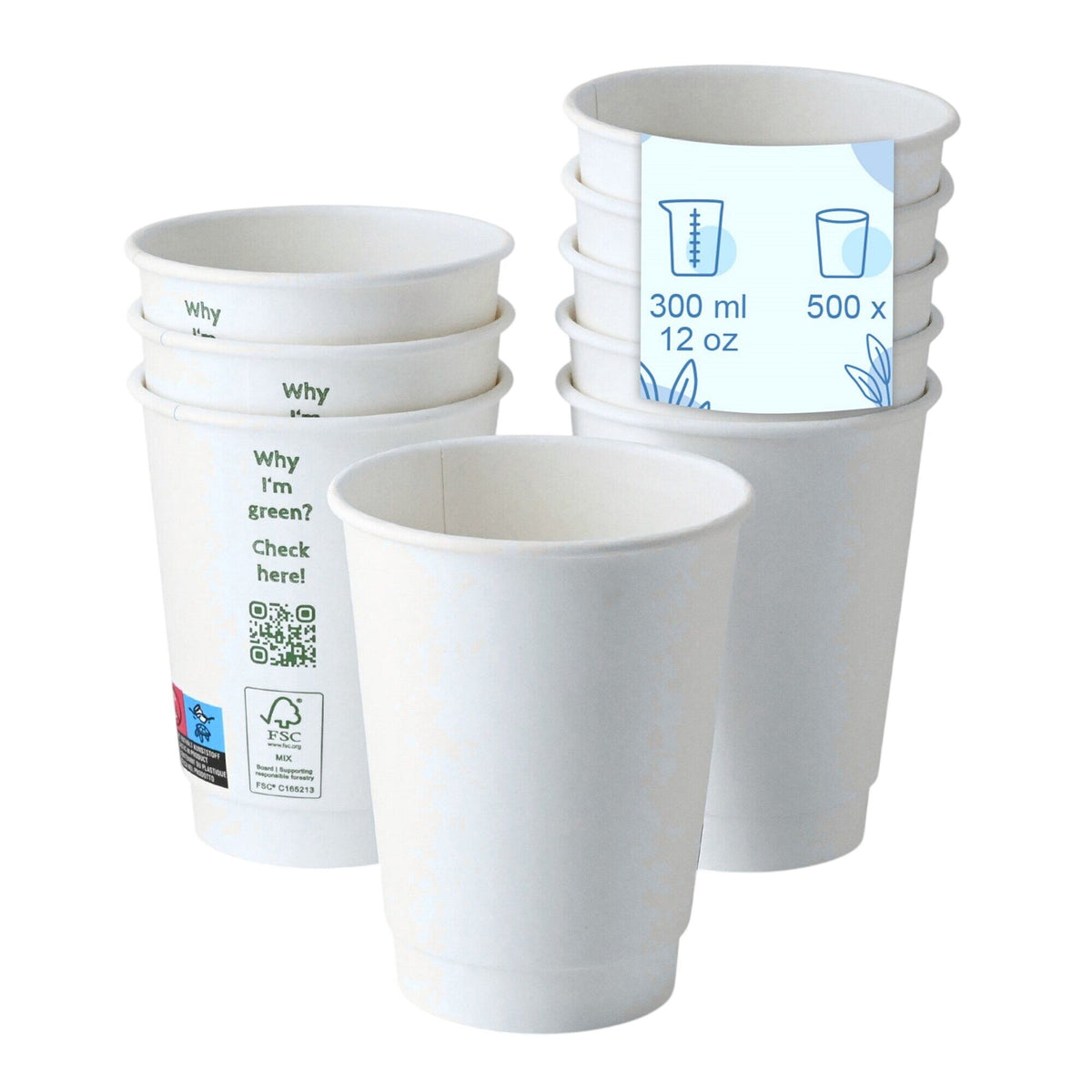 (500 kpl) Uudelleenkäytettävä kansi - läpinäkyvä - sopii 300 ml