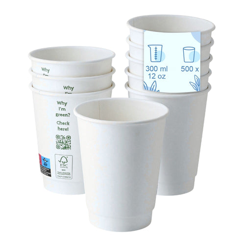 (500 kpl) Uudelleenkäytettävä kansi - läpinäkyvä - sopii 300 ml