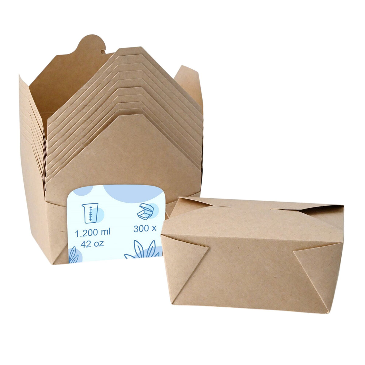 (300 pcs) Food Lidding Tray Cardboard - 1200ml - Brown