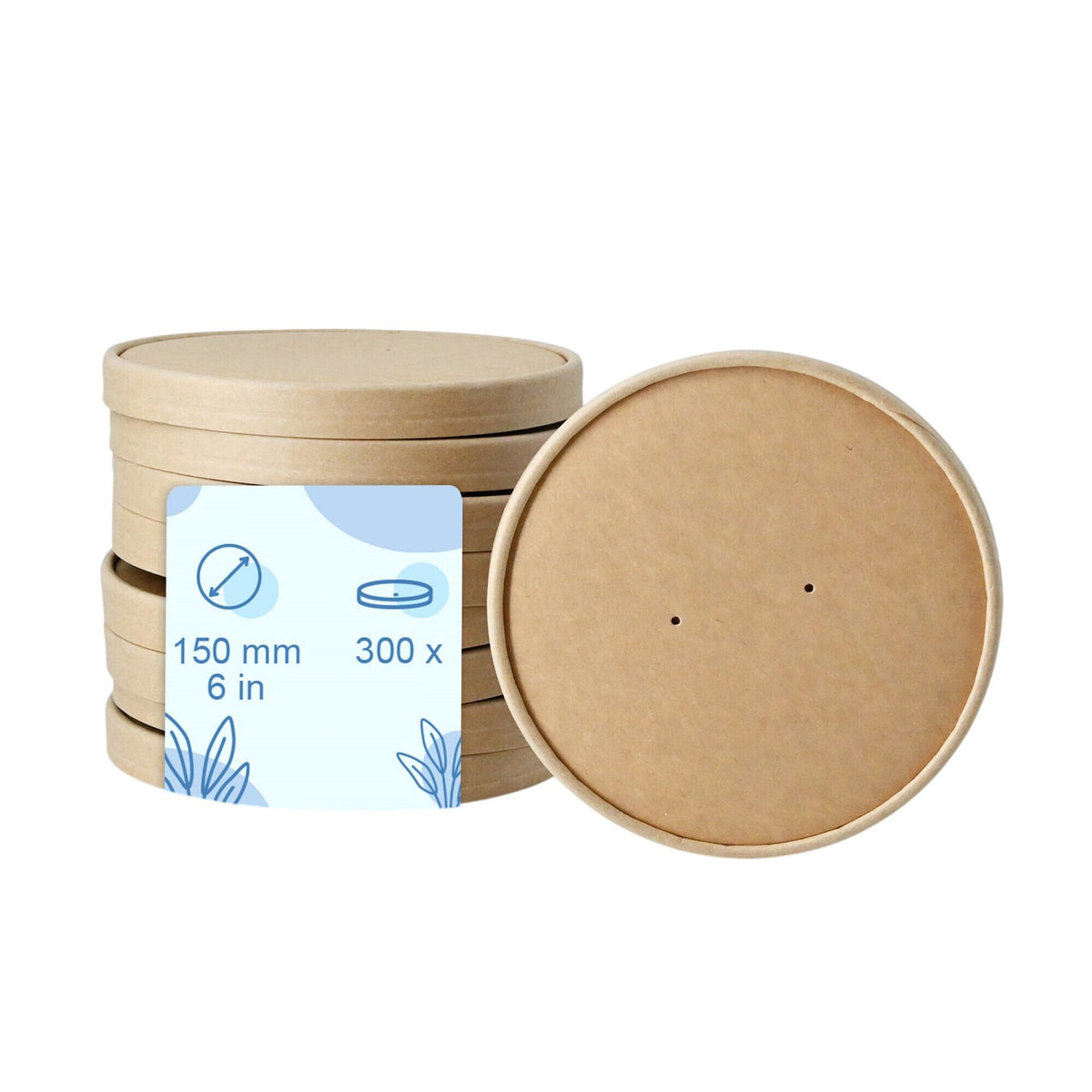 (300 kpl) Uudelleenkäytettävä take away -rasia - pyöreä - beige
