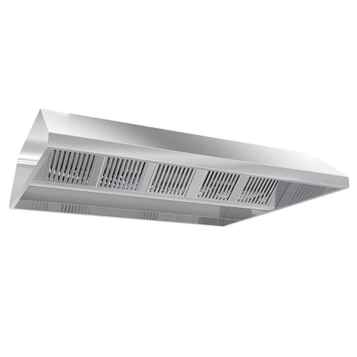 Commercial Ceiling-Mounted Extraction Canopy - 2000mm - with Baffle Filters & LED Lights