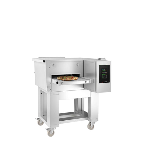 Gas Conveyor Pizza Oven - 1030x1300mm (40.6"x51.2") - 230V Single Phase - Touchscreen Controls - Belt width: 400mm (15.7") - for Ø 30cm (11.8") pizza - incl. Base frame - with Wheels