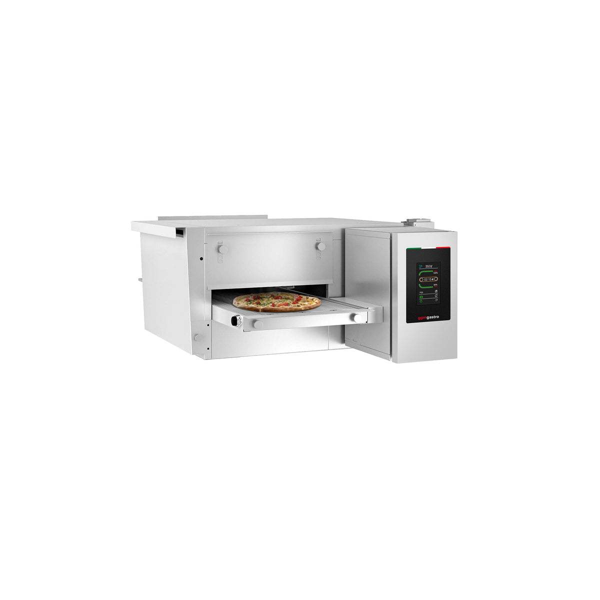 Kaasukäyttöinen tunnelipizzauuni - 1030x1300 mm - Kosketusohjaus - Hihnan leveys: 400 mm - enintään 350 °C