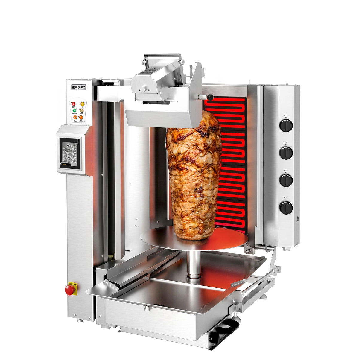 Sähkö Kebab-robotti - 4 poltinta - 6,4 kW - max. 95 kg lihaa - Lattiamalli