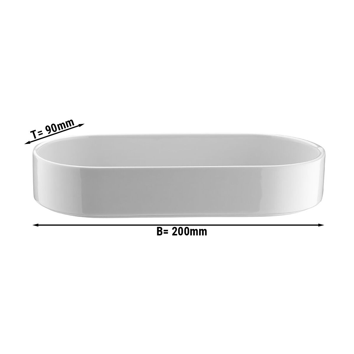 (6 pcs) Dessert Bowl - PERA - Porcelain - 200x90mm - White