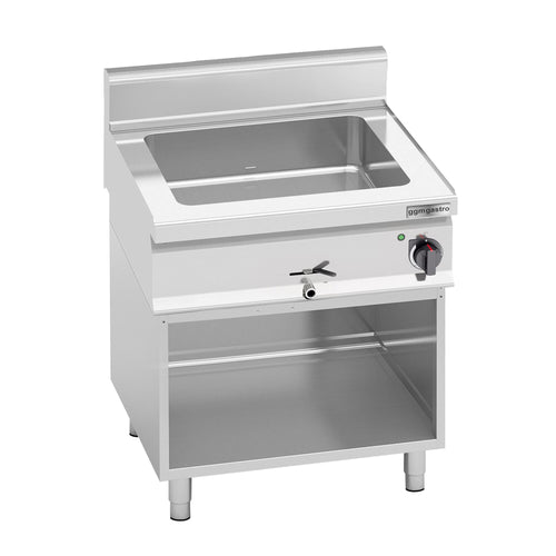 Sähkökäyttöinen vesihaude - 1,2 kW - 1x GN 1/1 & 1x GN 1/2 - suojalasi - tyhjennyshana - jalustalla