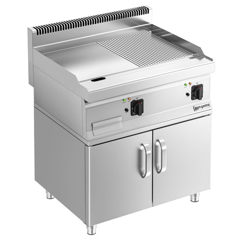 Sähköpaistotaso - 7,1 kW - sileä/uritettu - Paistopinta-ala: 795x535 mm - sis. alakaapin, 2 ovea