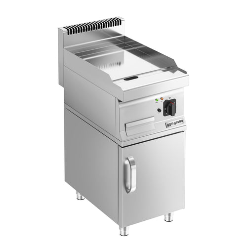 Sähköpaistotaso - kovakromattu paistopinta - 4,5 kW - sileä - Paistopinta-ala: 395x535 mm - sis. alakaapin, 1 ovi