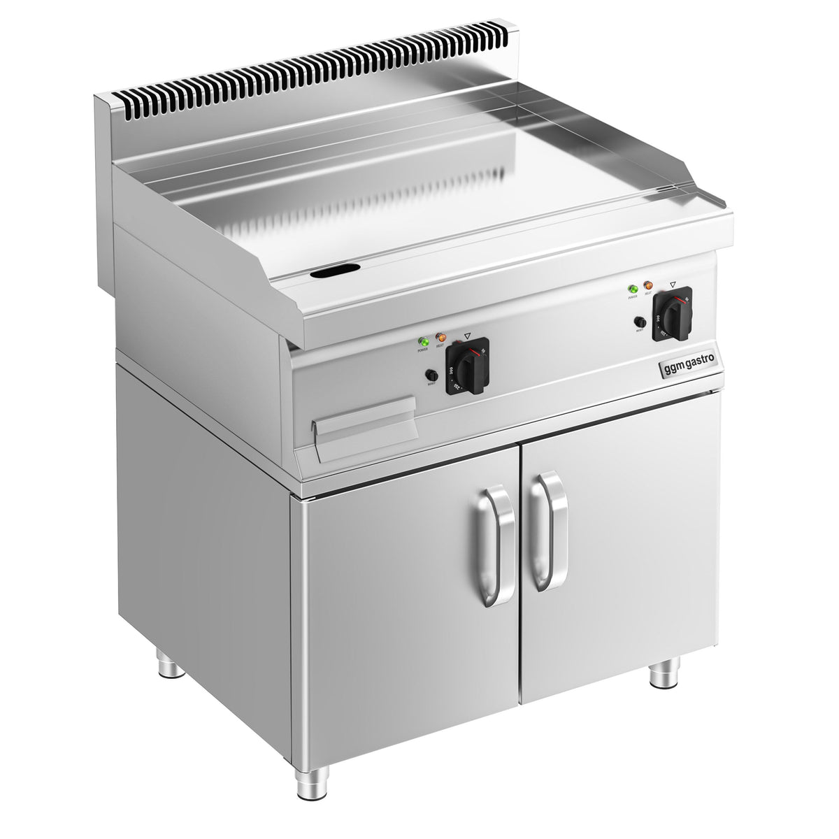 Sähköpaistotaso - kovakromattu paistopinta - 9 kW - sileä - Paistopinta-ala: 595x500 mm - sis. alakaapin, 2 ovea
