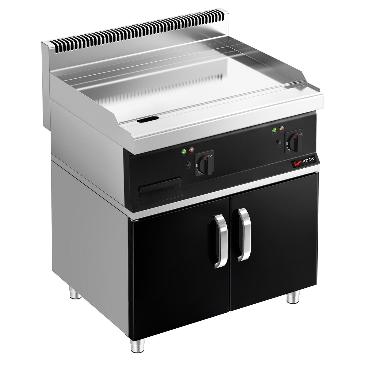 Commercial Electric Griddle - with Hard Chrome Plate - 8.0kW - Smooth Plate - Cooking area: 795x535mm - with Cabinet Base - 2 Doors