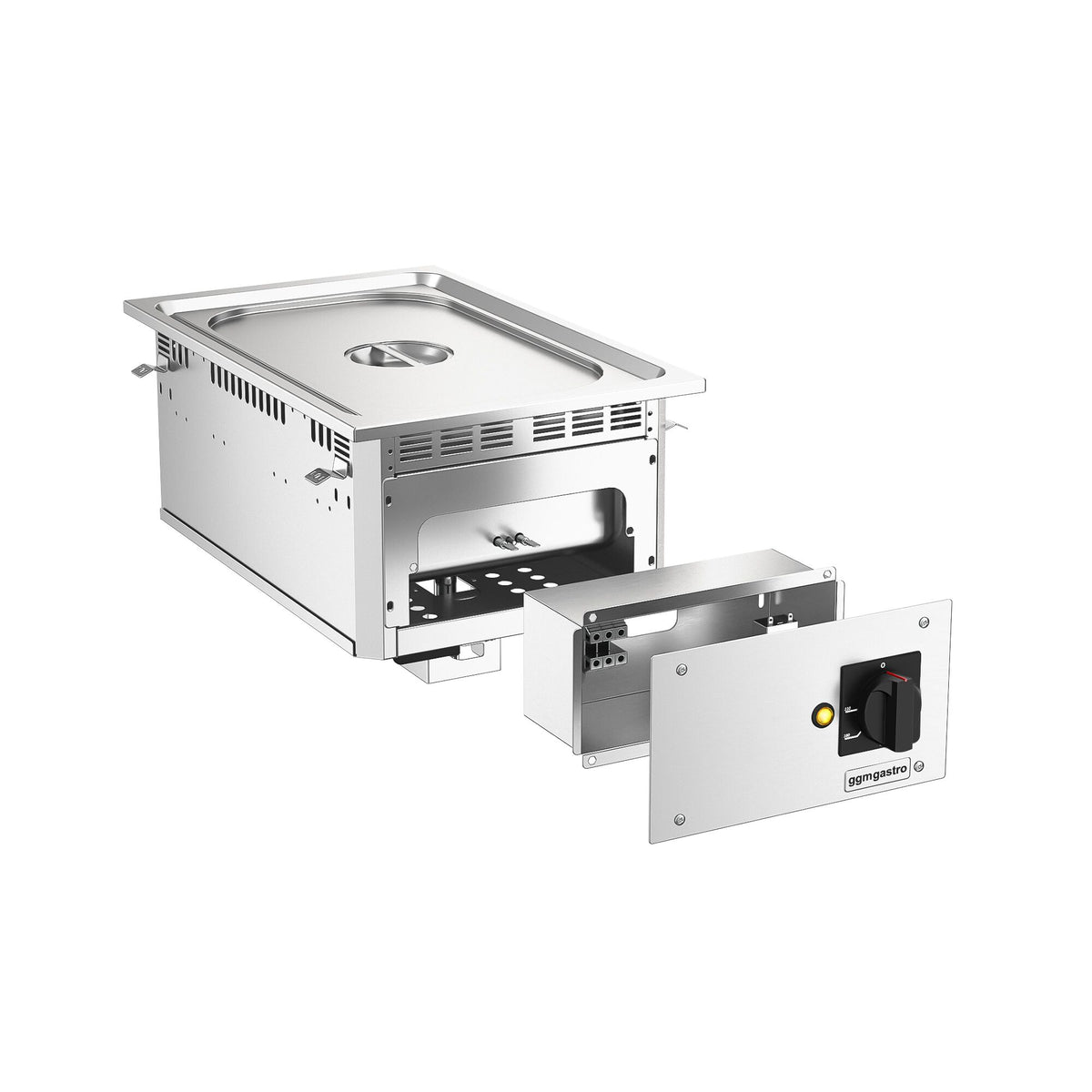 Upotettava vesihaude - 400 mm - 1,5 kW - 1x GN 1/1 - tyhjennyshana