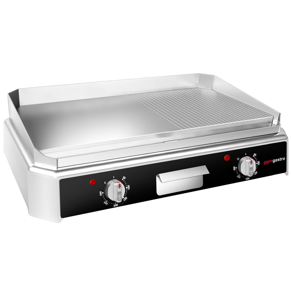 Commercial Electric Griddle - 5.0kW - Smooth/Ribbed Plate (half & half) - Cooking area: 740x296 mm