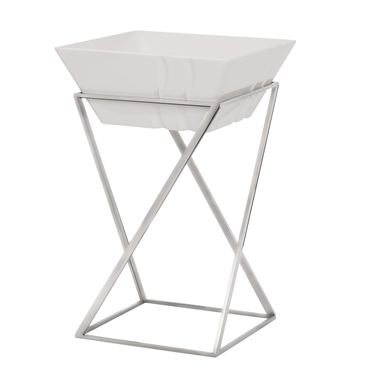 Etagere / Buffet Stand - square - Height: 475mm - incl. 1 Melamine bowl - Chrome