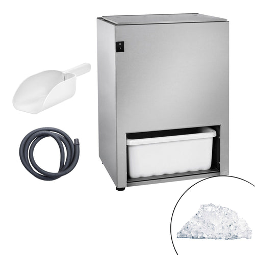 Commercial Ice Crusher - 5kg/min - 140W - Stainless steel - incl. 5kg storage hopper