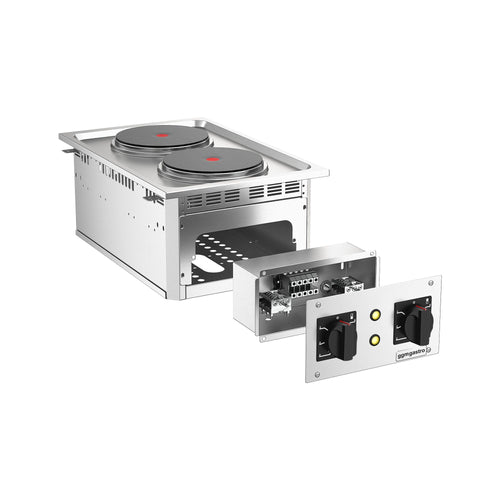 Sähköliesi - 400x765 mm - 5,2 kW - 2 keittolevyä pyöreä - upotettava