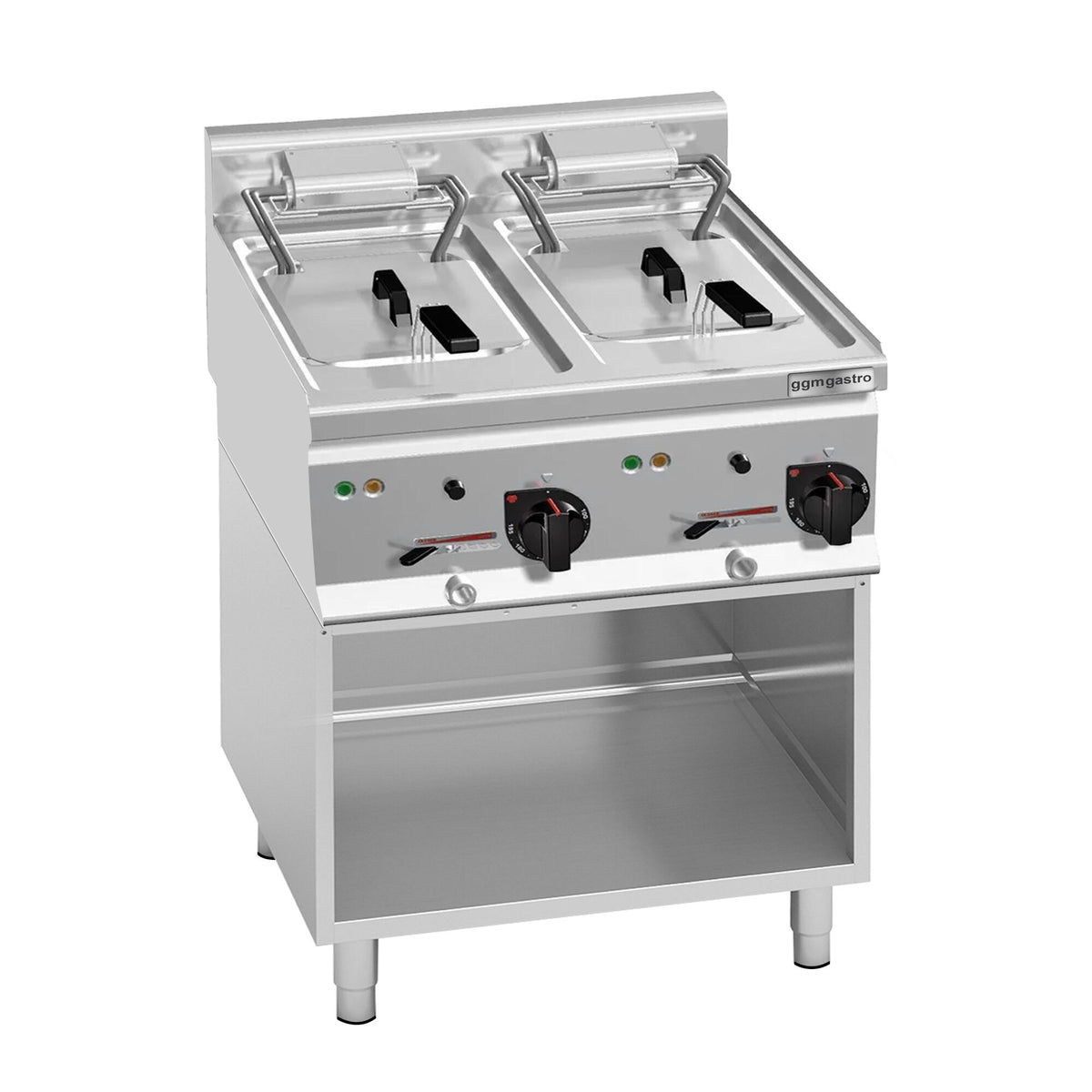 Kaksiosainen sähkökäyttöinen rasvakeitin - 2 x 10 l - 18,0 kW - tyhjennyshanalla - sis. alarungon - 400 V