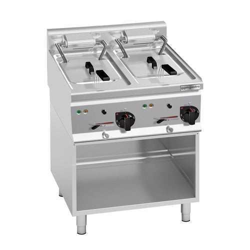 Kaksiosainen sähkökäyttöinen rasvakeitin - 2 x 10 l - 18,0 kW - tyhjennyshanalla - sis. alarungon - 400 V