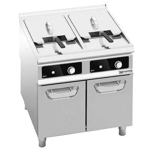 Kaksiosainen sähkökäyttöinen rasvakeitin - 2 x 22 l - 44,0 kW - digitaalinen ohjaus - sis. alarungon - 400 V