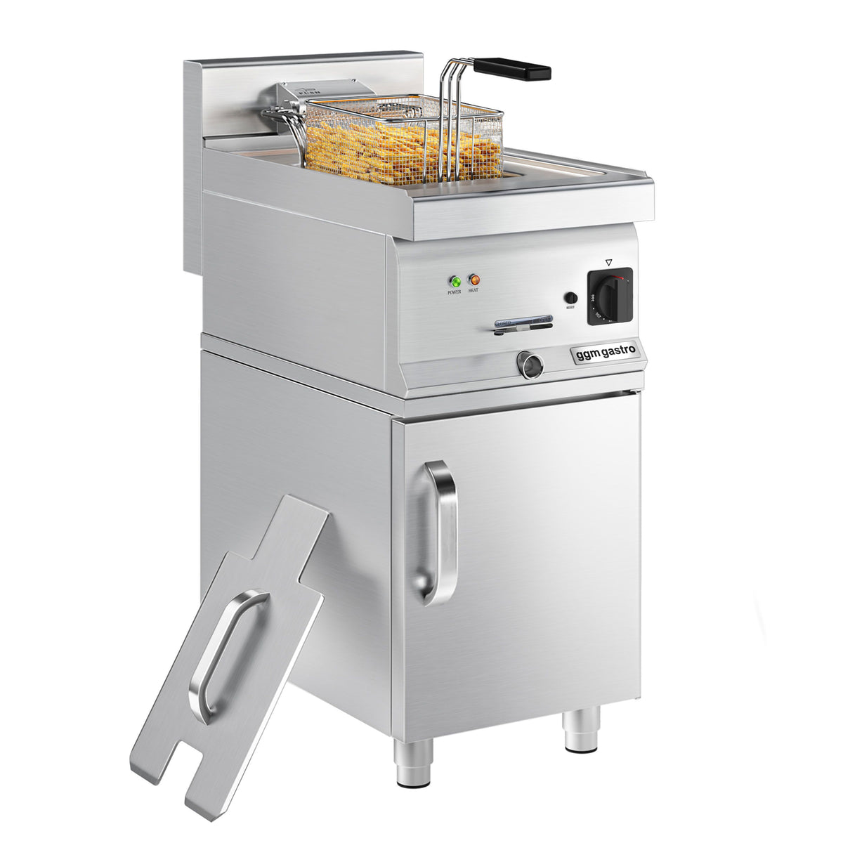 Sähkökäyttöinen rasvakeitin - 10 l - 9,0 kW - sis. alarungon, 1 ovi - 400 V