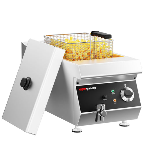 Sähkökäyttöinen rasvakeitin - 13 l - 4,5 kW - tyhjennyshanalla - 400 V