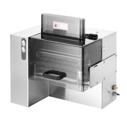 Sähkökäyttöinen Pihvikone - ruostumaton teräs - telan leveys 250 mm - 480x345 mm - 370 W