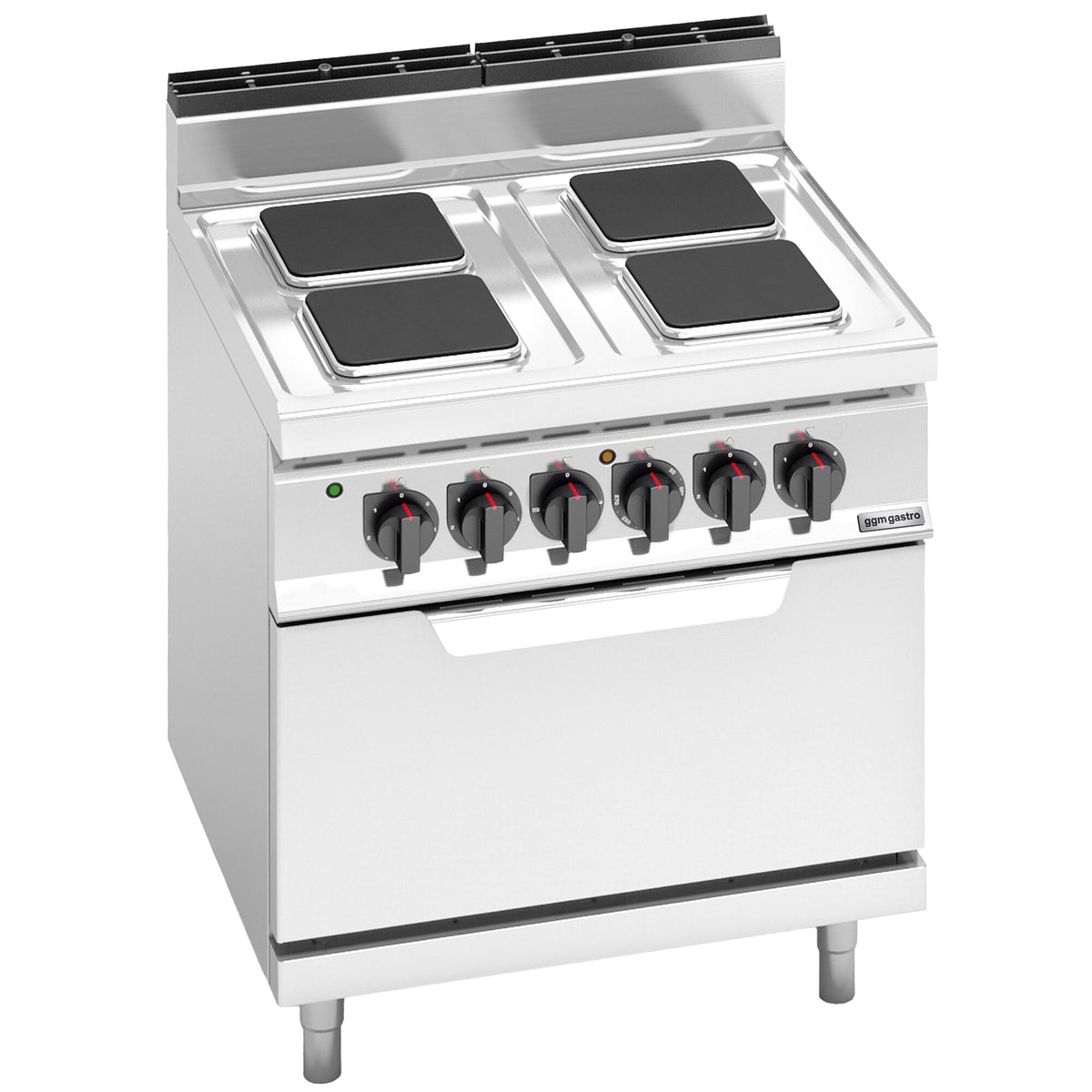 Sähköliesi Lorenzo 700 ‑sarja - 800x714 mm - 10,4 kW - 4 keittolevyä kulmikas - jalustalla - sis. sähköuuni - 7,5 kW
