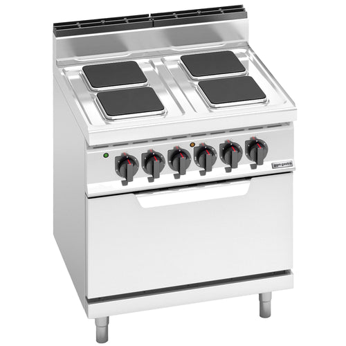 Sähköliesi Lorenzo 700 ‑sarja - 800x714 mm - 10,4 kW - 4 keittolevyä kulmikas - jalustalla - sis. sähköuuni - 7,5 kW