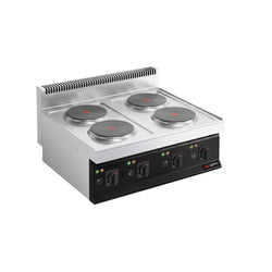 Sähköliesi + pöytämalli MARIO 700 ‑sarja - 800x700x430 mm - 20 kW - 4 keittolevyä pyöreä