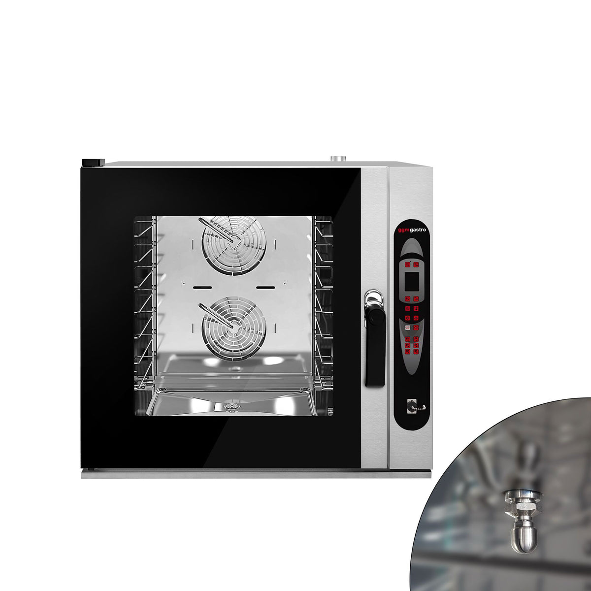 Leipomo-sähköyhdistelmäuuni - Digitaalinen ohjaus - 2,4″ LCD-näyttö - 6x EN 600x400 tai 6x GN 1/1 - sis. pesujärjestelmä