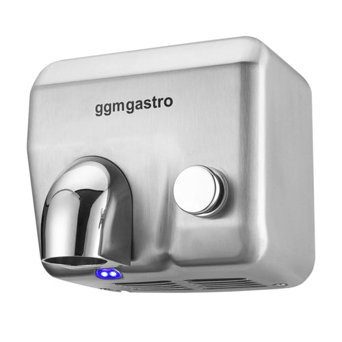 Commercial Hand Dryer with Push Button - Matte Stainless Steel