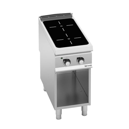 Sähköliesi Paolo 900 ‑sarja - 400x900x940 mm - 8 kW - 2 keittolevyä - jalustalla - koostuu: Glaskeramiikkakenttä, avoin alarakenne