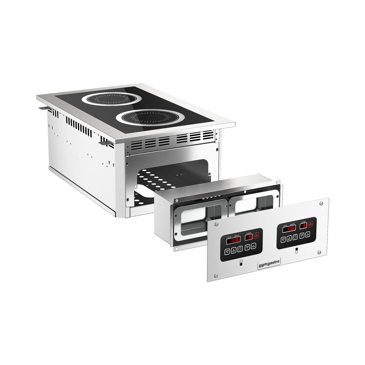 Induktioliesi - 6 kW - 2 keittoaluetta - upotettava - 400x765x265 mm