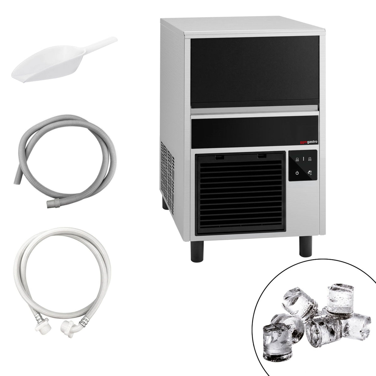 Jääpalakone - lieriö - 26 kg/24 h - sisältää poistopumpun