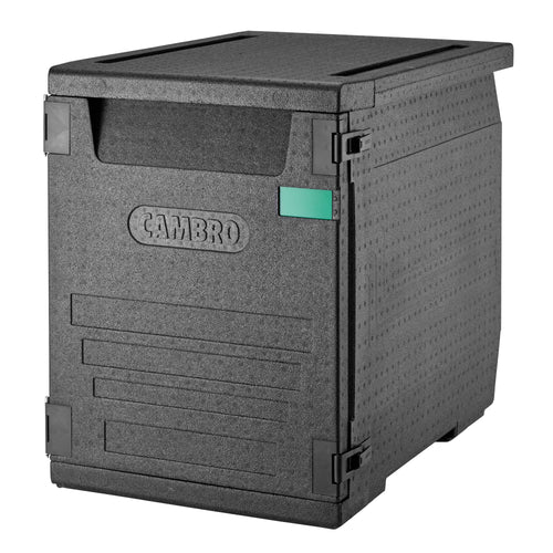 CAMBRO | CAM GOBOX® - Lämpölaatikko - Etutäytettävä - EN 600x400 - 9:llä tukikiskolla - Musta