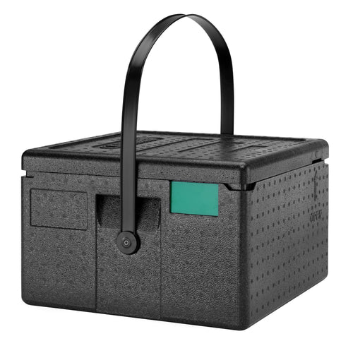 CAMBRO | CAM GOBOX® - Toploader-pizzalaatikko - kantohihnalla - 4 pizzalle - musta