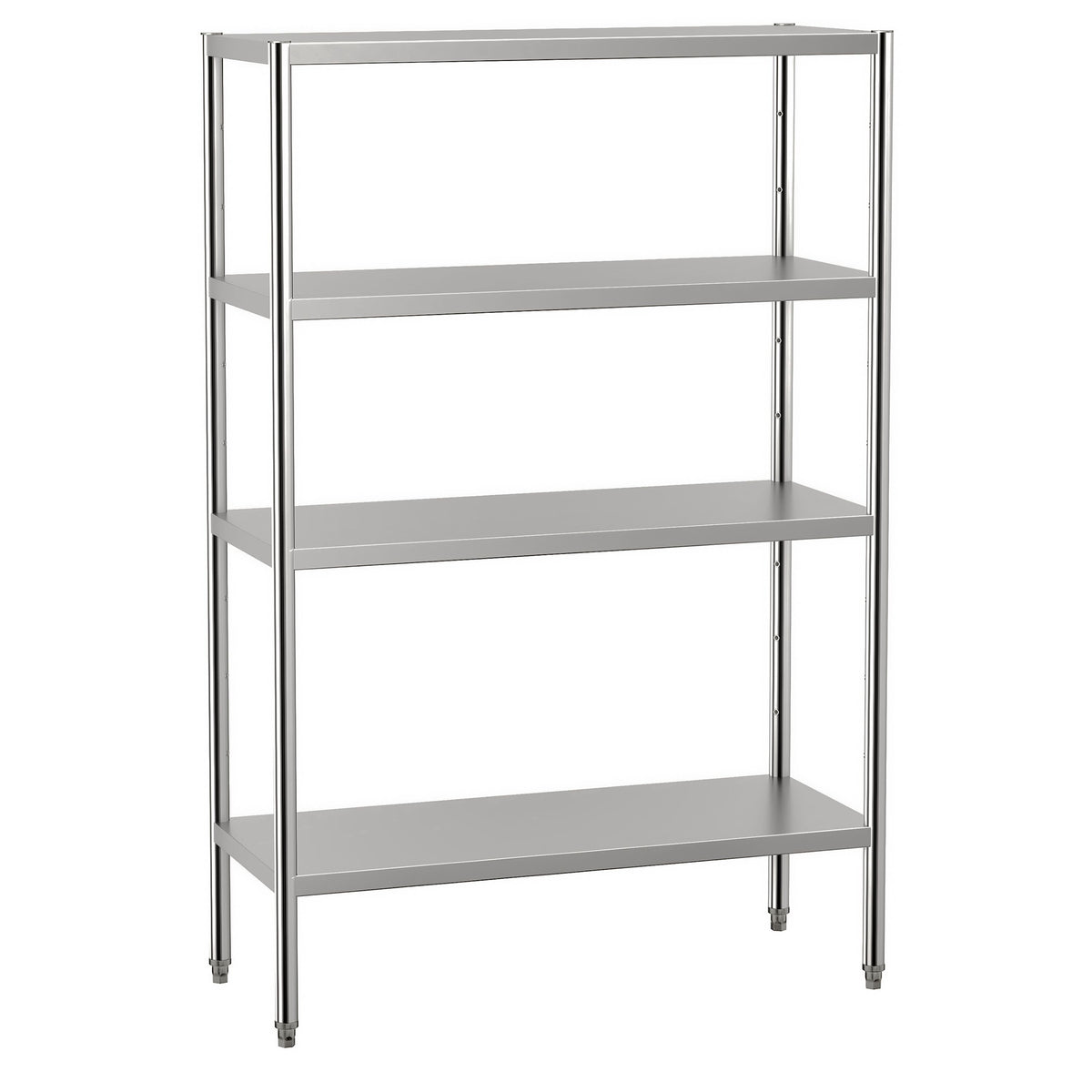 Ruostumaton teräshylly ECO - 1200x500 mm - Syvyys: 500 mm - 4 hyllytasoa (SÄÄDETTÄVÄ) - Kantavuus: 280 kg