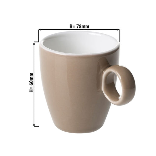 (6 kpl) Espressokuppi - 65 ml - Ruskea - Bart Colour Cafe