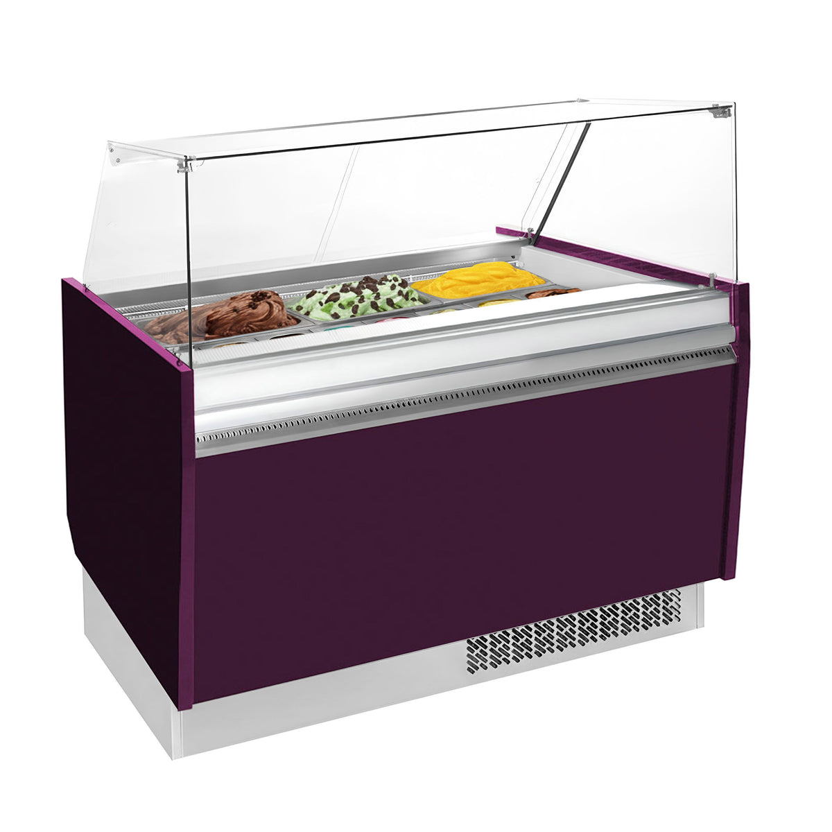 Jäätelövitriini LIAM - 1 310 mm - Staattinen - 10 + 10 x 5 litran jäätelöastiat - violetti