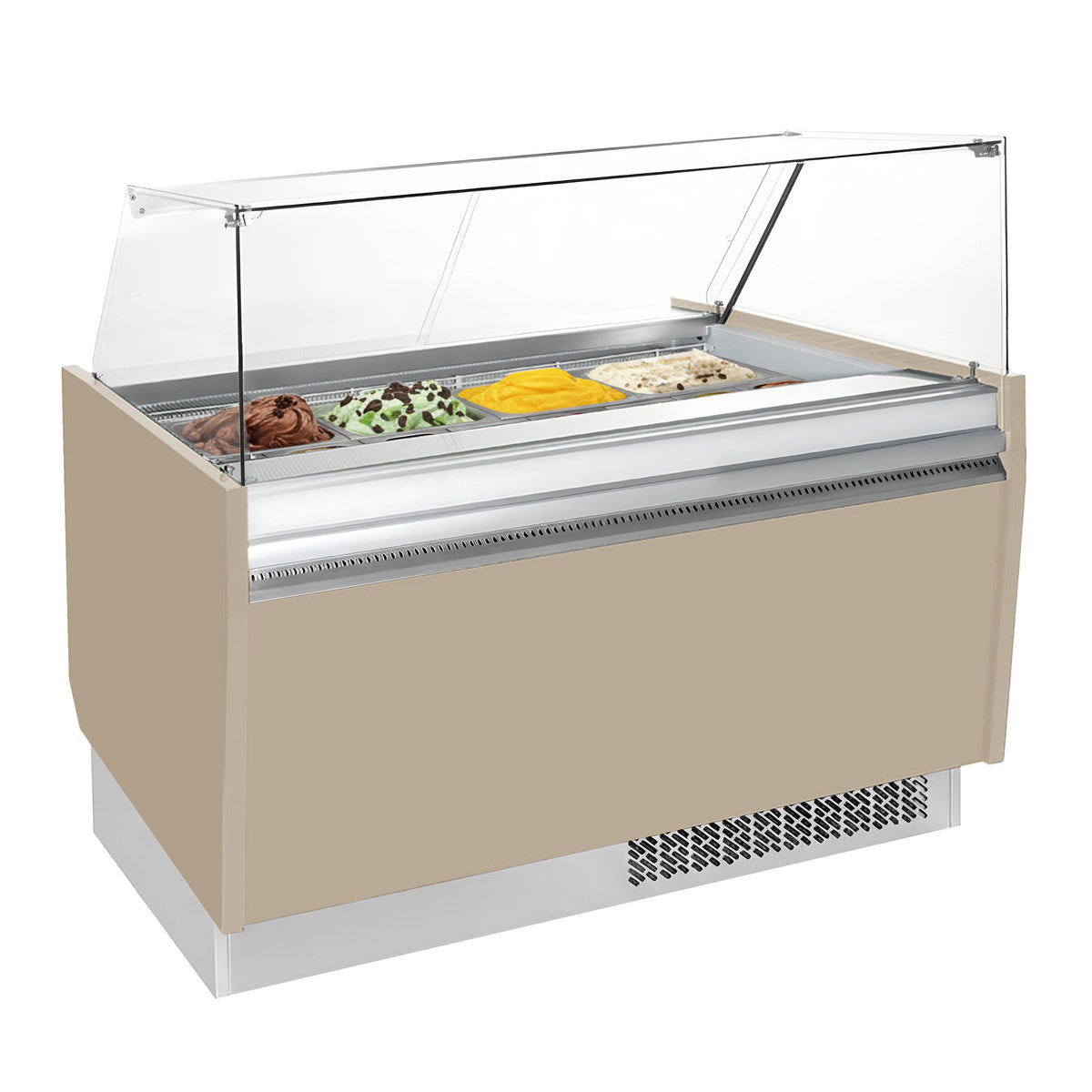 Jäätelövitriini LIAM - 1 562 mm - Staattinen - 13 + 13 x 5 litran jäätelöastiat - beige