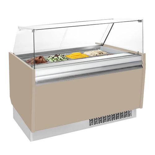 Jäätelövitriini LIAM - 1 562 mm - Staattinen - 13 + 13 x 5 litran jäätelöastiat - beige