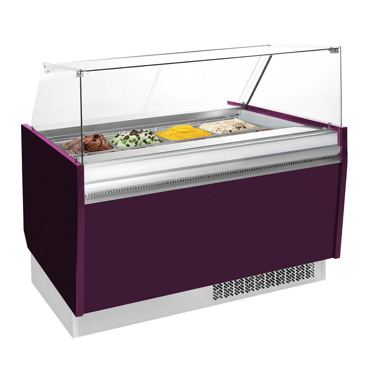 Jäätelövitriini LIAM - 1 562 mm - Staattinen - 13 + 13 x 5 litran jäätelöastiat - violetti