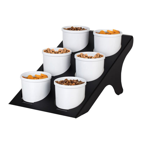 Buffetteline - BLACK LINE - Ruostumaton teräs, musta - pyöreä - 335x540 mm - Korkeus: 250 mm - sis. 6 melamiinikulhoa 1,0 l - ominaisuudet: pulverimaalattu; elintarviketurvalliset materiaalit