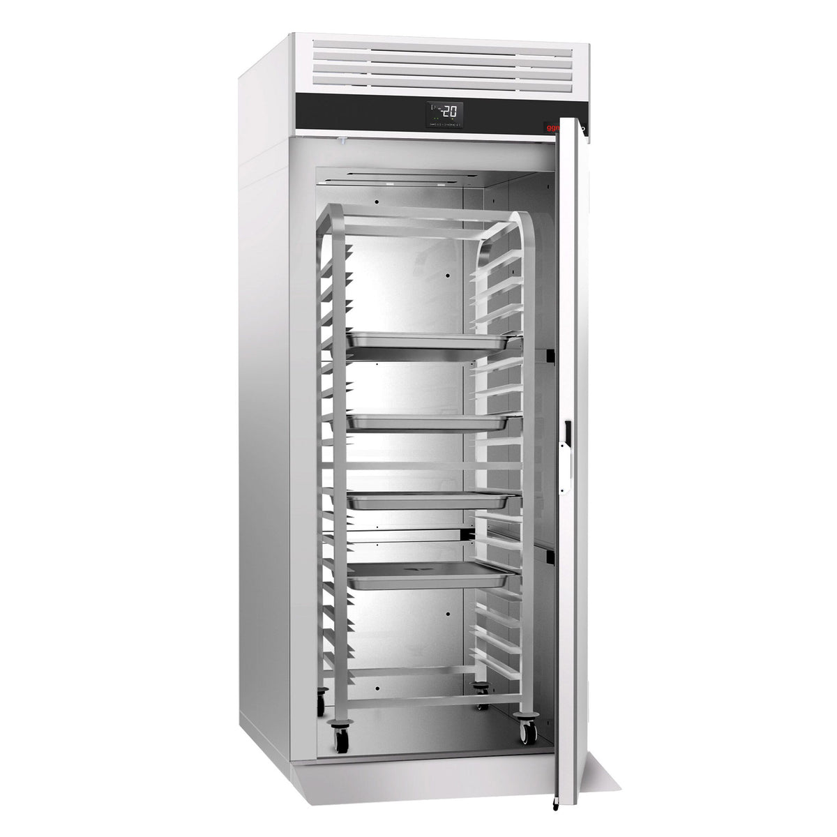 Roll-In Chiller Stainless steel PREMIUM - GN 2/1 - 700L - with 1 door - For GN 2/1 trolley