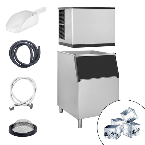 Commercial Ice Machine - Cube - 212 kg/24 h - incl. ice storage container
