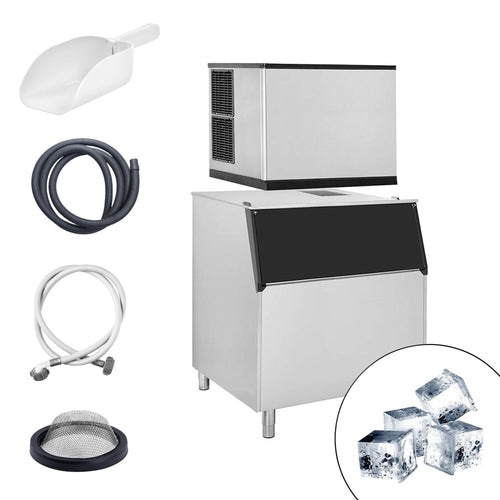 Commercial Ice Machine - Cube - 403 kg/24 h - incl. ice storage container