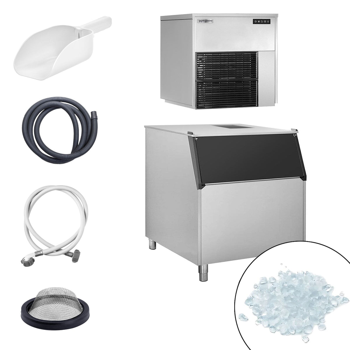 Commercial Flake Ice Machine - Modular - 550kg/24h - incl. Ice Storage Bin