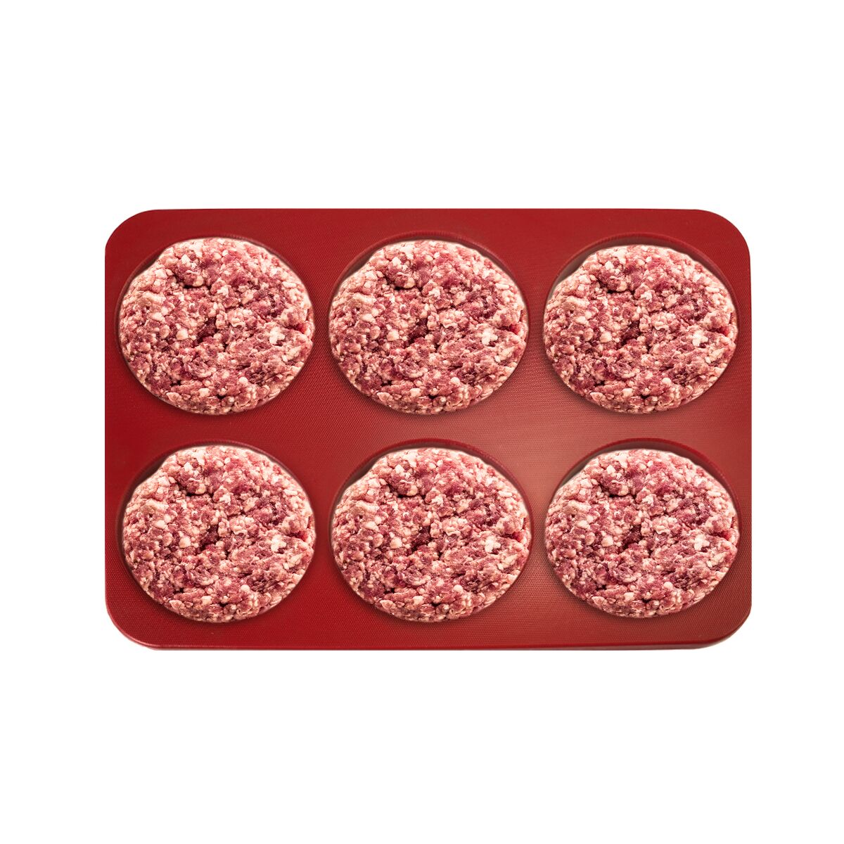 Burger Press - Manual - Smooth - Plastic - Red - Ø120mm - WITHOUT Patty mould - 6 Holes