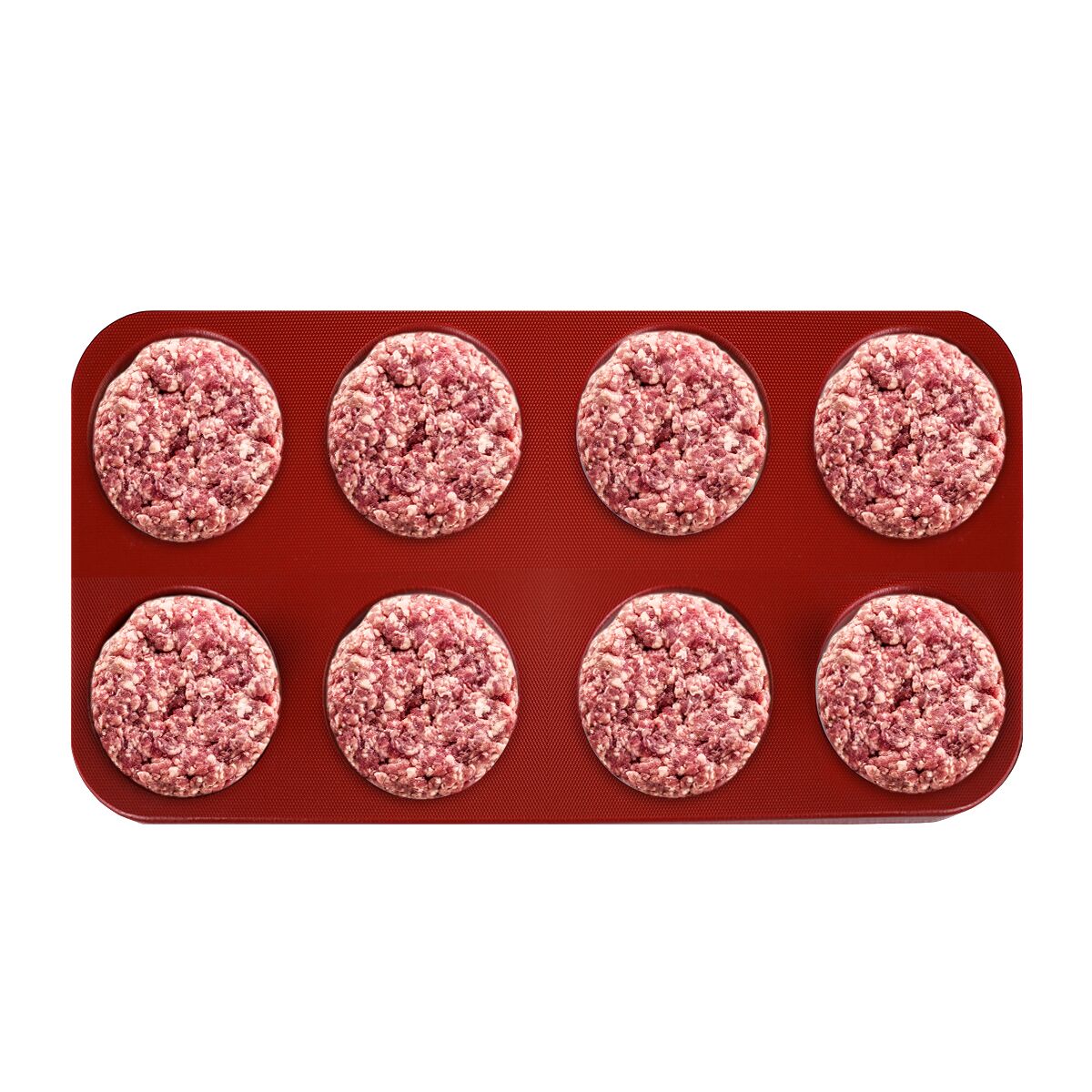 Burger Press - Manual - Smooth - Plastic - Red - Ø100mm - WITHOUT Patty mould - 8 Holes