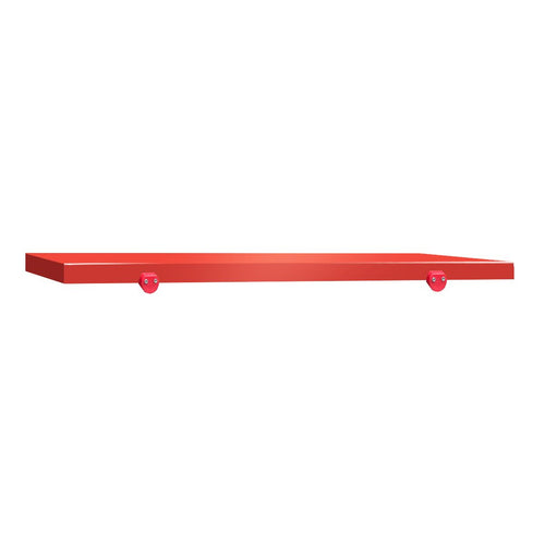 Työtason leikkuulevy - 1200x600 mm - Paksuus: 40 mm - HACCP-yhteensopiva - Polyeteeni (PE500) - Punainen - Työtason reunastopparilla